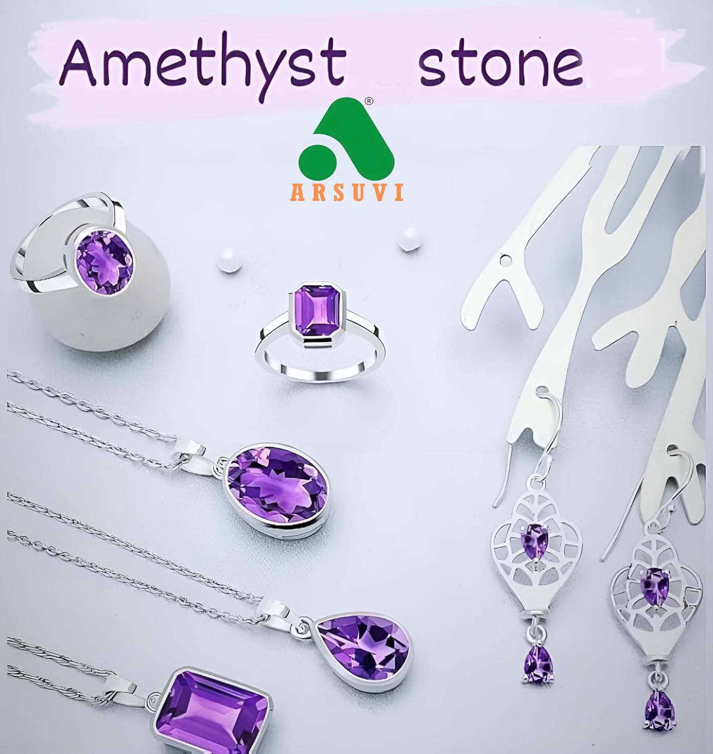 ARSUVI Original Amethyst Stone 6.25 Ratti Lab-Certified Earth Mind Natural Katela/Kathela Rashi Ratna Loose Gemstone for Men and Women (5.68 Carat) - Image 5