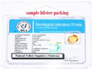 Yellow Sapphire 5.25 Ratti Certified Natural Yellow Sapphire (Pookhraj/Pokhraj/Pukhraj) Rashi Ratan Gemstone for Astrological Purpose by S KUMAR GEMS & JEWELS