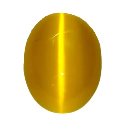 GemsTech Natural Srilanka Cats Eye Stone Original Certified Pure Yellow Cats Eye Lehsuniya Stone Ketu Ratan Lahsuniya Vaiduryam Gemstone Chrysoberyl Cats Eye Stone For Ring लहसुनिया रत्न ओरिजिनल