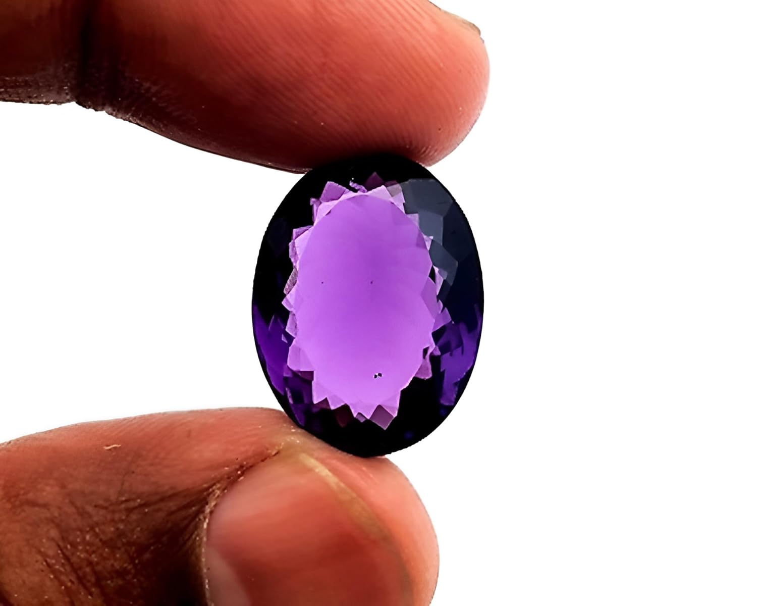 ARSUVI Original Amethyst Stone 7.25 Ratti Lab-Certified Earth Mind Natural Katela/Kathela Rashi Ratna Loose Gemstone for Men and Women (6.59 Carat) - Image 2