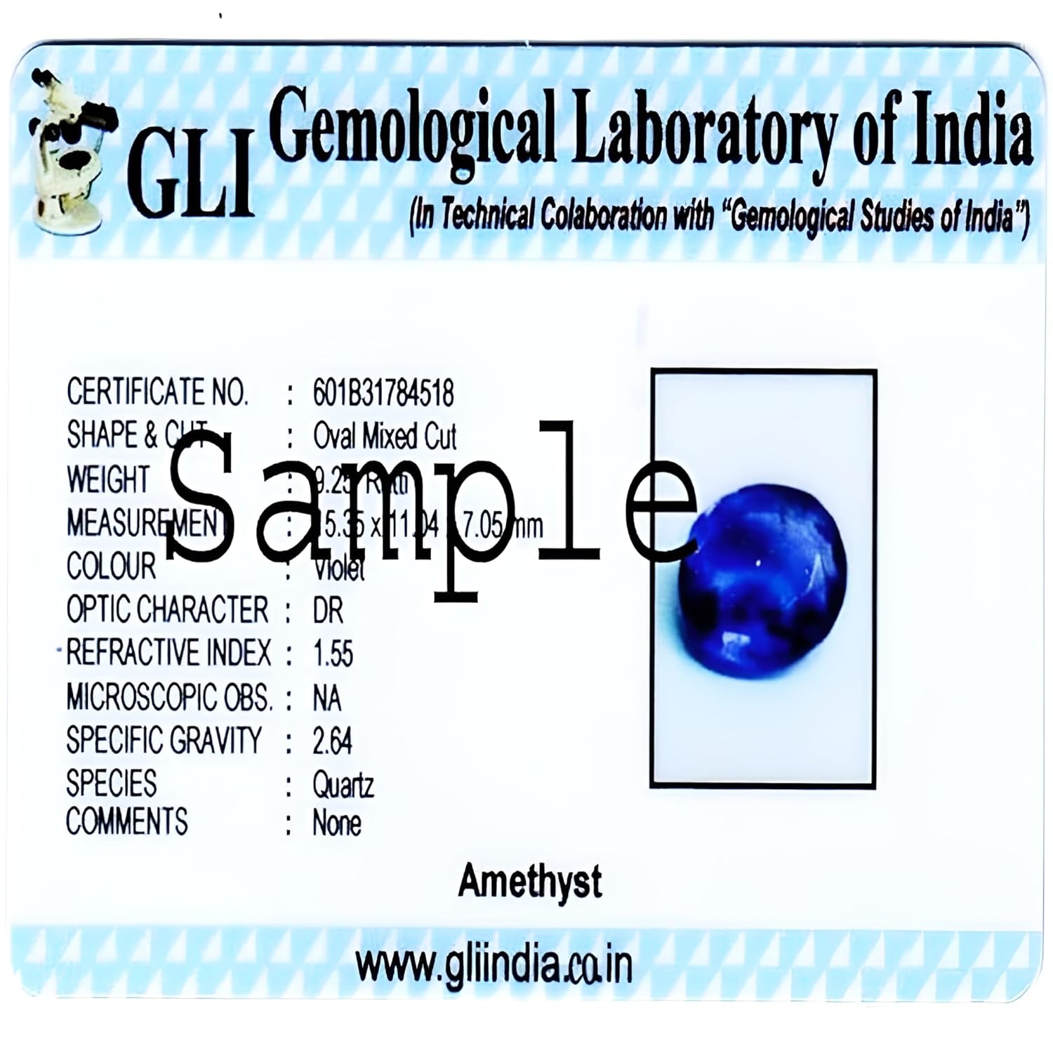 ARSUVI Original Amethyst Stone 8.25 Ratti Lab-Certified Earth Mind Natural Katela/Kathela Rashi Ratna Loose Gemstone for Men and Women (7.50 Carat) - Image 3