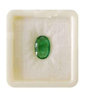 VKG GEMS Natural AAA++ Green Loose 10.25 Ratti 9.65 Carat Gemstone Natural Certified Zambian Emerald/Panna Stone for Men and Women