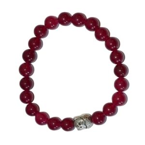 IRIS GEMS Original Ruby Stone Bracelet IGL Lab Certified Natural Rubys Bracelets 22 Beads With Genuine Manik Stone Bracelets Elastic Knotted Rubyy Bracelett A1 Manik Bracelet For Wearing