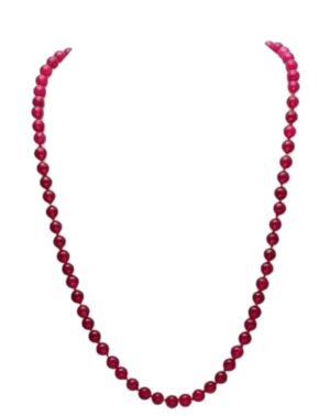 Astro Cart Ruby Mala 108 Beads Original Certified Ruby Gemstone Rosary Singel Layer Manik Mala रूबी स्टोन माला Red Rubi Gemstone Rosary For Men