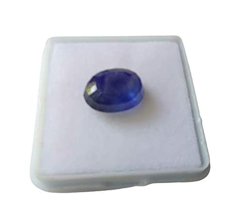 Blue Sapphire Stone Certified (Neelam) Ratan Gemstone 7.25 Ratti Rashi Ratan Sapphire Stone with Lab Certificate
