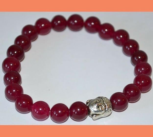 IRIS GEMS Original Ruby Stone Bracelet IGL Lab Certified Natural Rubys Bracelets 22 Beads With Genuine Manik Stone Bracelets Elastic Knotted Rubyy Bracelett A1 Manik Bracelet For Wearing - Image 3