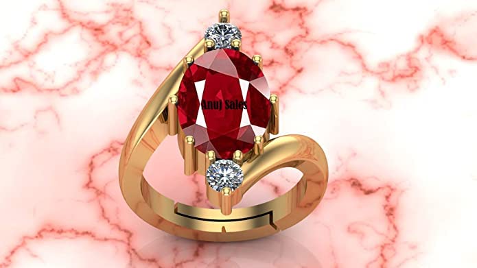 Ayush GEMS3.25 Ratti 2.50 Carat A+ Quality Natural Burma Ruby Manik Unheated Untreatet Gemstone Gold Ring for Women's and Men's(GGTL Lab Certified) - Image 2