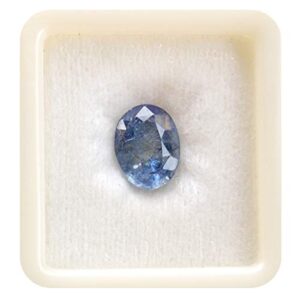 Sneha Gems Lab-Certified Unheated Untreated 5.25 Ratti/4.63 Carat Cylone Quality Blue Sapphire Neelam 100% Original Certified Natural Gemstone A+ Quality