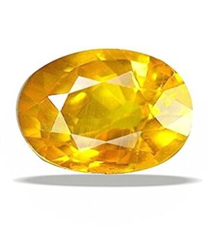 Lalitha Gems Pukhraj Stone Certified Crystal Natural Yellow Sapphire Gemstone 11.25 Ratti