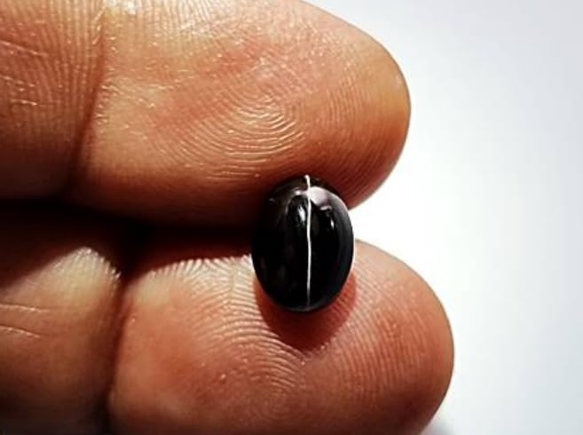 Astro Cart 6 Carat Cats Eye Stone Oval 6.60 Ratti Black Chrysoberyl Cats Eye Stone Sri Lanka Natural Vaidooharyam Stone Lehsuniya Stone Original Certified लहसुनिया रत्न For Ketu Stone Ring - Image 3