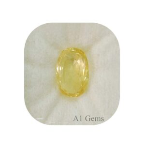 JAGDAMBA GEMS Pukhraj Stone Original Certified Natural Yellow Sapphire Gemstone 8.25 Ratti