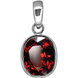 SIDHGEMS 15.25 Ratti /14.90 Carat Certified Natural Gemstone Gomed Hessonite Stone Panchdhaatu Stone Pendant Locket Silver Plated Pendant Locket for Man and Women