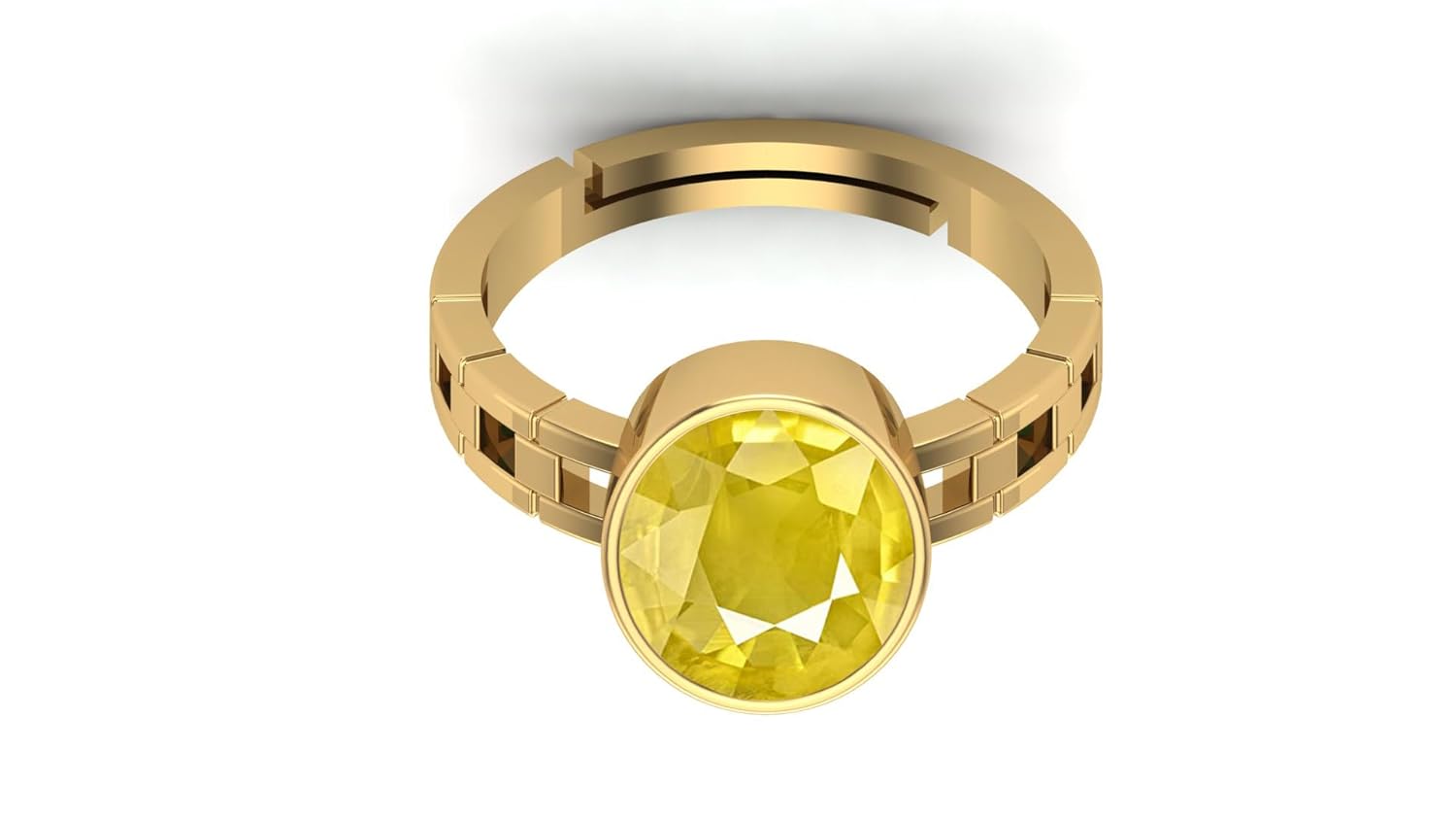 Akshita gems 3.25 Ratti 2.00 Carat Certified Unheated Untreatet AAA++ Quality Natural Yellow Sapphire Pukhraj Gemstone Ring Gold for Women's and Men's - Image 4