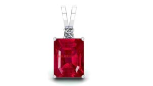 APSLOOSE Natural Manik Lab - Certified Ruby Manik Silver Plated Stone Pendant Locket for Men & Women Astrological Purpose (Lab - Teseted) 9.00 Carat
