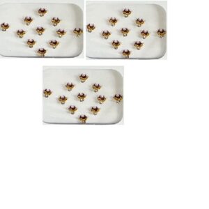 OJ Golden Half MoonShape 2 line Moti Stone Bindi Kumkum Sindoor Chandrakor Sticker Bridal Bindis Wedding Occasional Simple Forehead For Girls & Womens-Size 5 Pack Of 3