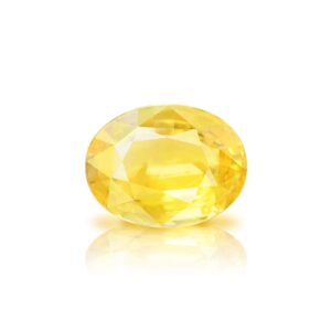 DAURAYA GEMS 15.00 Carat Unheated Untreated Ceylon Yellow Sapphire Pukhraj Stone Original Certified Natural Gemstone AAA+ Quality (LM0279)