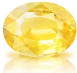 Aanya Gems Bangkok Yellow Sapphire (Pukhraj) 9.25 Carat Ratti Certified Energized Loose Gemstone Sapphire Stone with Lab Certificate