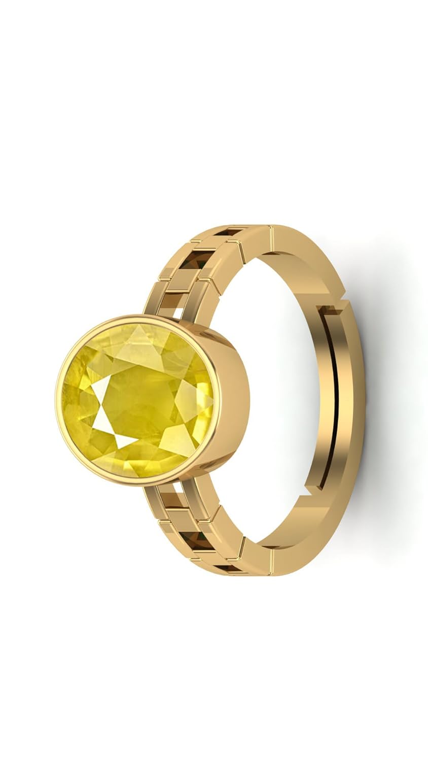 Akshita gems 3.25 Ratti 2.00 Carat Certified Unheated Untreatet AAA++ Quality Natural Yellow Sapphire Pukhraj Gemstone Ring Gold for Women's and Men's - Image 3