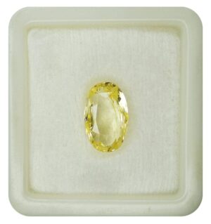 NAMDEV GEMS Natural AA++ Quality Pukhraj yellow Sapphire 2.25 Ratti Certified Original Loose Gemstone Unheated and Untreated