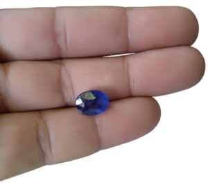 Blue Sapphire Stone Certified (Neelam) Gemstone 7.25 Ratti Rashi Ratan Sapphire Stone