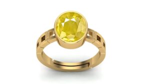 Akshita gems 3.25 Ratti 2.00 Carat Certified Unheated Untreatet AAA++ Quality Natural Yellow Sapphire Pukhraj Gemstone Ring Gold for Women's and Men's