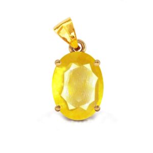NAMDEV GEMS 11.25 Ratti 10.50 Carat Natural Yellow Sapphire Pendant/Locket (Pukhraj Stone Panchadhatu Pendant) AAA Quality Gemstone