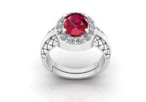 APSLOOSE 5.25 Ratti 4.55 Carat Ruby Birth Stone 925 Sterling Silver Natural Burma Ruby Manik Ring Loose Gemstone Adjustable Ring