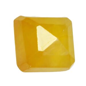 Arsuvi Pukhraj Original & Certified 7 Ratti Square Shape Genuine Lab Tested AAAA+ Natural Yellow Sapphire Gemstone Astrological Pokharaj/pokhraj for Men and Women