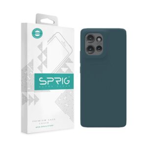 SPRIG Compatible with Moto Edge 50 5G Premium Liquid Silicone Back Cover Drop Tested Shock Proof Mobile Case for Men,Women,Boys and Girls with Camera Protection (Stone Blue)