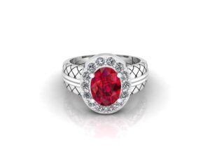 APSLOOSE 18.25 Carat Natural Burma Ruby Manik 925 Strelling Silver Stone Ring With Certified Adjustable Ring for Women's and Men's