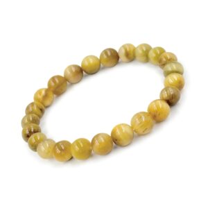 Vastu Vardan Certified Cat Eye Crystal Bracelet | Natural Healing Stone | 8 mm Round Beads | Stretchable Bracelet for Men, Women, Boys, Girls |