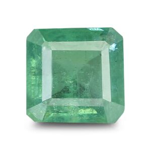 Akshita gems Natural AAA++ Green Loose 6.25 Ratti 5.65 Carat Gemstone Natural Certified Zambian Emerald/Panna Stone for Men and Women