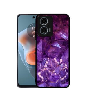 Amazon Brand-Solimo Purpal Stone Premium 2D Printed Metal Back Case Cover for Motorola Moto G34 5G / G45 5G