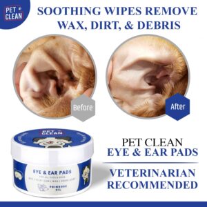 Pet Clean Primrose Oil Eye & Ear Pads - Gentle Care for Dogs & Cats - 50 Count (Pack of 1)