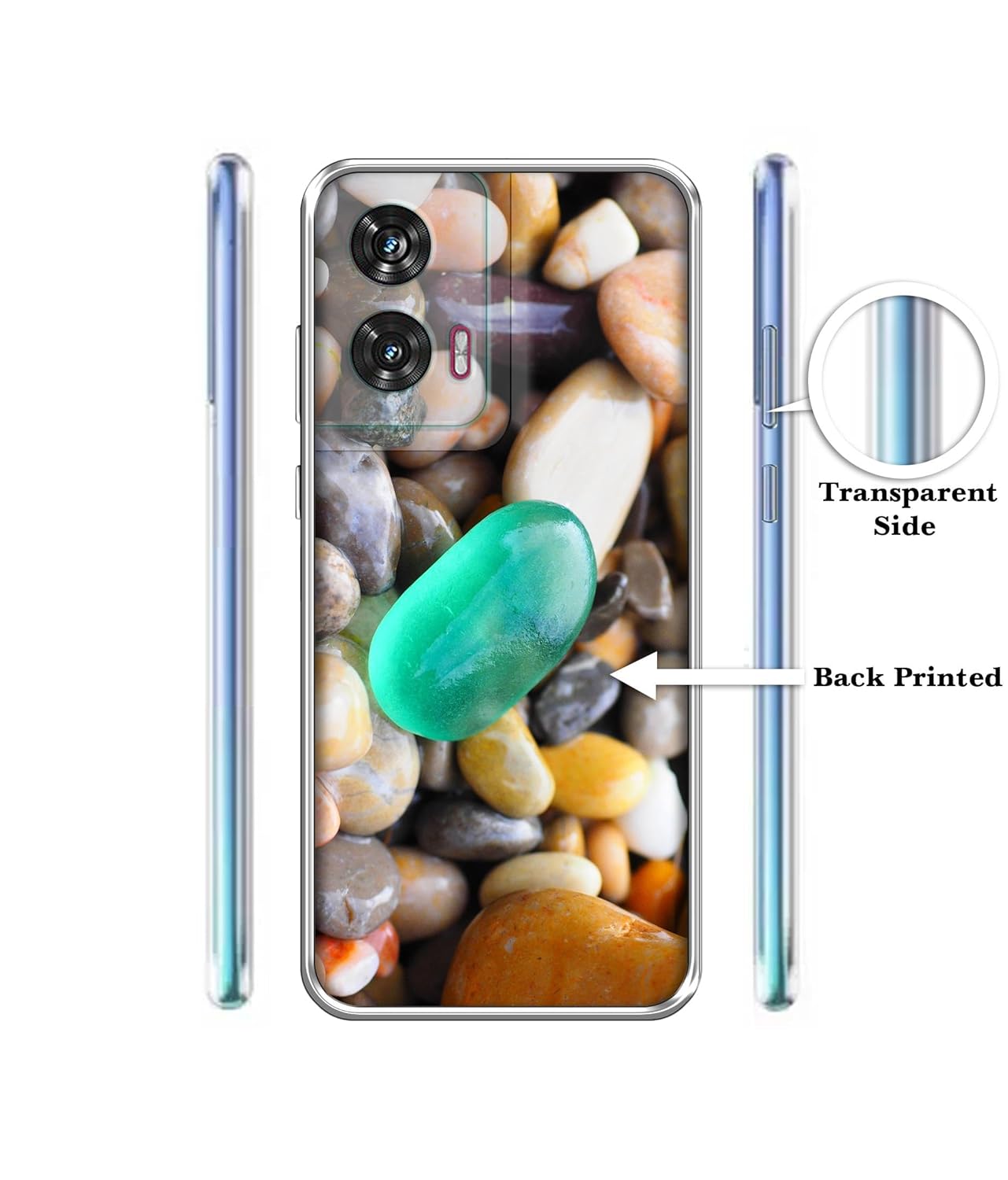 Casotec Sea Stones Design Printed Silicon Soft TPU Back Case Cover for Motorola Moto Edge 50 Fusion 5G / G96 5G - Image 2