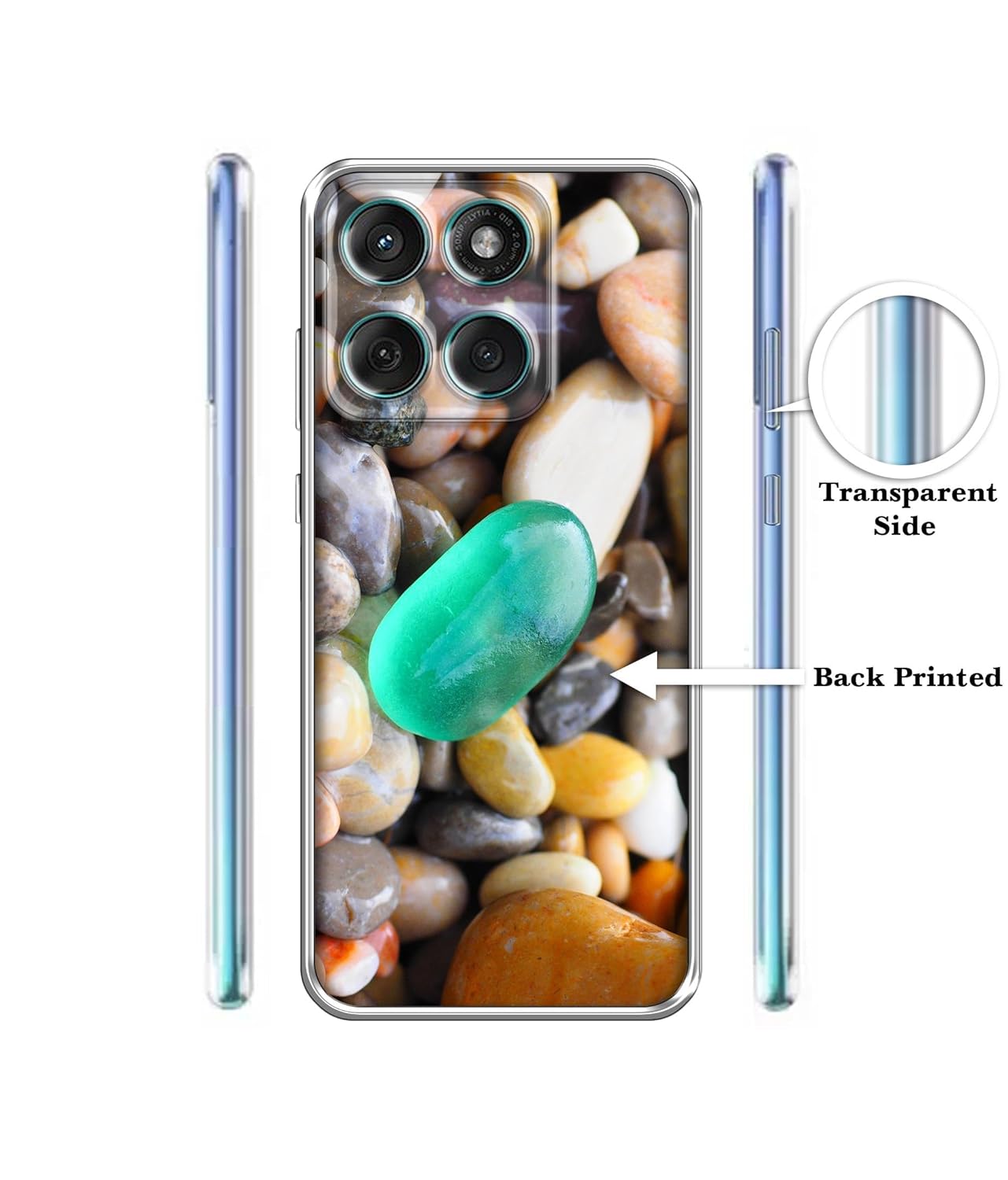 Casotec Sea Stones Design Printed Silicon Soft TPU Back Case Cover for Motorola Moto Edge 60 5G / Edge 60 Fusion 5G - Image 2