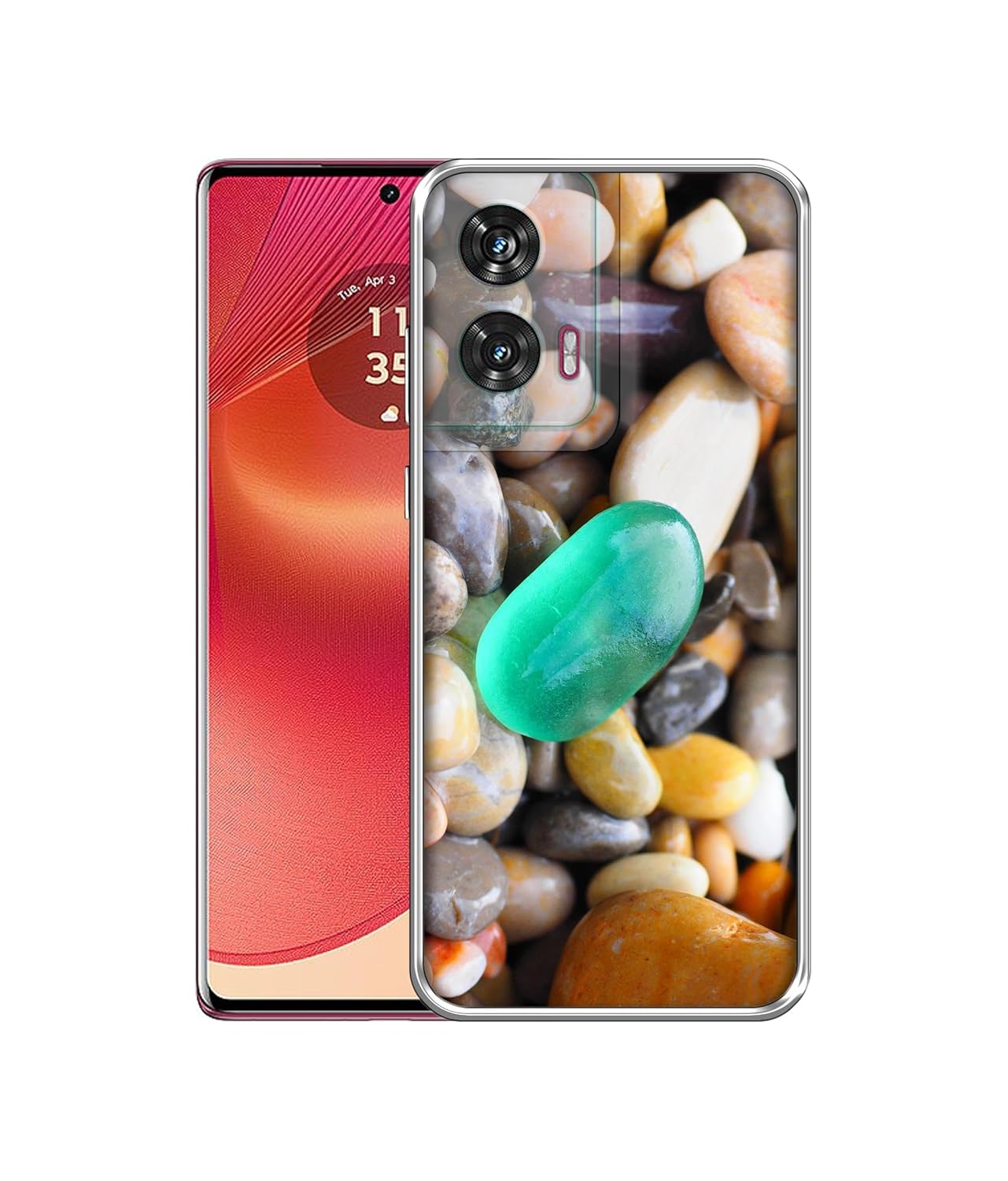 Casotec Sea Stones Design Printed Silicon Soft TPU Back Case Cover for Motorola Moto Edge 50 Fusion 5G / G96 5G