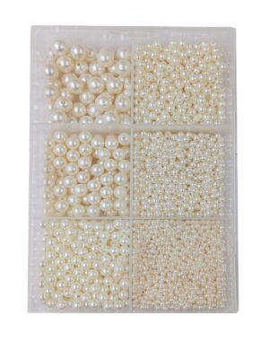 eshoppee 200 gm Pearl Plastic Beads Set of 6 for Jewellery Making kit Art and Crafts Materials for Necklace Bracelet Earring Making Materials DIY kit (3)