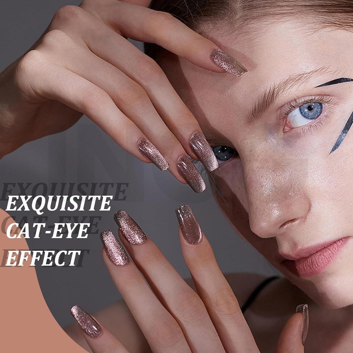 INOG 3 In 1 Nail Magnet, Multifunctional Cat Eye Gel Nail Polish Magnet with Octagonal Mahogany Shell Protective Cover for Cat Eye Nail Art Design (Black Walnut)(3 in 1 Nail Magnet Pen) - Image 6