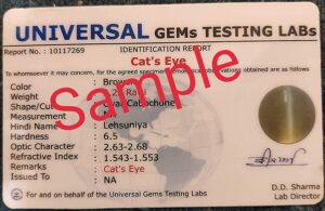 RSPR 8.25 Ratti Natural Cat's Eye Lahsuniya Lehsuniya Gemstone with Lab Certificate