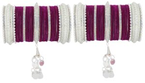 LAVAZZA Bridal Chuda Set For Women and Girls | Dulhan Chura Set For Wedding | Latkan chuda Bangles for women | AD Chuda Bangles Women | Latkan Bangles for women| Punjabi Chura- Set of 66